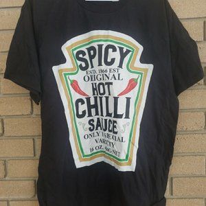 Black Spicy Hot Chili Sauce T-Shirt Size: Large